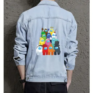 Retro Cartoon Denim Jacket for Men – Gift for Nostalgic Fans – Casual Wear - Light Blue - Main View