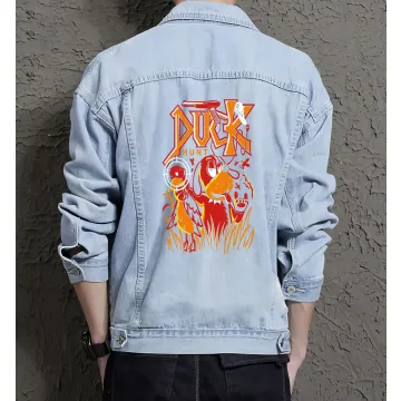 Retro Duck Hunt Denim Jacket for Men – Gift for Retro Gamers – Holiday Season - Light Blue - Main View