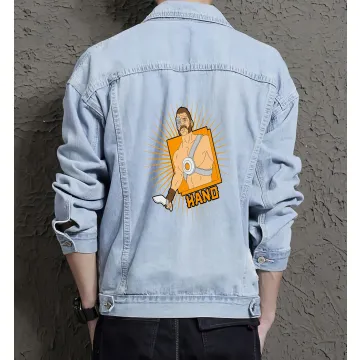 Retro Hano Denim Jacket for Men - Gift for Vintage Enthusiasts - Father's Day - Light Blue - Main View