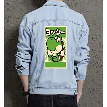 Retro Mario Denim Jacket for Men – Gift for Nintendo Fans – Christmas Gift - Light Blue - Main View