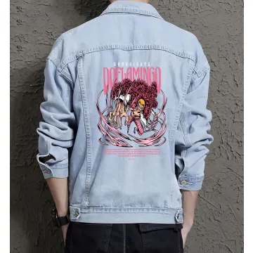 Roronoa Zoro Jean Jacket for Men – Gift for Anime Fans – Birthday Present - Light Blue - Main View
