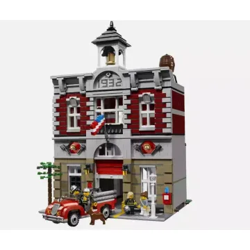 Fire Department Modular Building Block Set – Classic City Fire Station Model