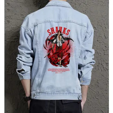 Shanks Jean Jacket for Men – Gift for Streetwear Fans – Birthday Present - Light Blue - Main View