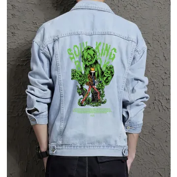 Soul King Brook Jean Jacket for Men – Gift for Anime Fans – Christmas Gift - Light Blue - Main View