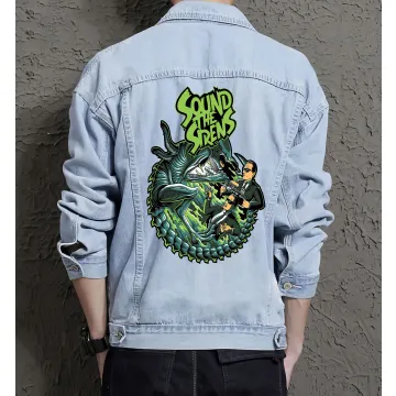Sound Thesirens Jean Jacket for Men – Gift for Music Fans – Christmas Gift - Light Blue - Main View
