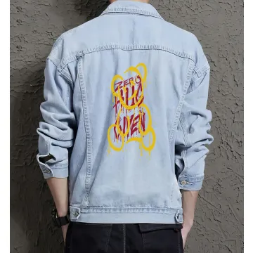 Teddy Bear Jean Jacket for Men – Gift for Streetwear Fans – Christmas Gift - Light Blue - Main View