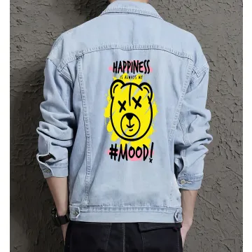 Teddy Bear Jean Jacket for Men – Gift for Teen Boys – Christmas Gift - Light Blue - Main View