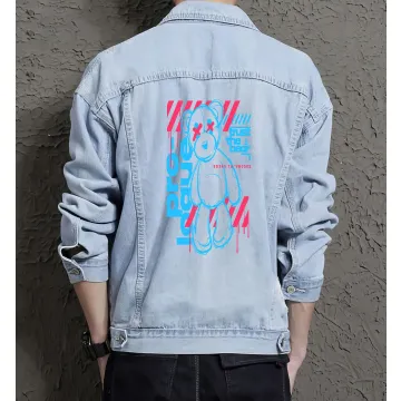 Teddy Bear Jean Jacket for Men – Gift for Teen Boys – Christmas Gift - Light Blue - Main View