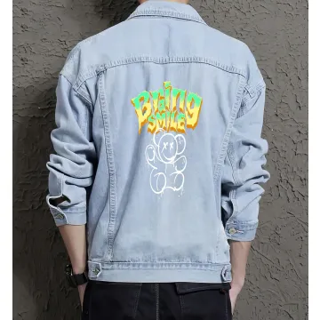 Teddy Bear Jean Jacket for Men – Gift for Teen Boys – Christmas Gift - Light Blue - Main View