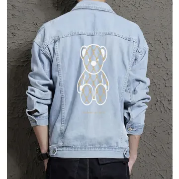 Teddy Bear Jean Jacket for Men – Gift for Teen Boys – Birthday Present - Light Blue - Main View