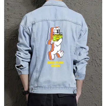 Teddy Bear Jean Jacket for Men – Gift for Teen Boys – Christmas Gift - Light Blue - Main View