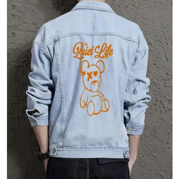 Teddy Bear Jean Jacket for Men – Gift for Teen Boys – Christmas Gift - Light Blue - Main View