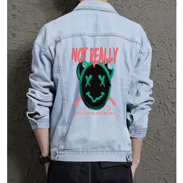 Teddy Bear Jean Jacket for Men – Gift for Teen Boys – Christmas Gift - Light Blue - Main View