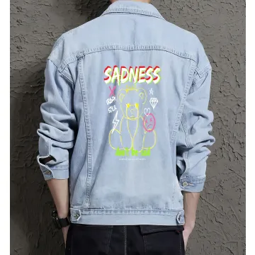 Teddy Bear Jean Jacket for Men – Gift for Teen Boys – Birthday Present - Light Blue - Main View