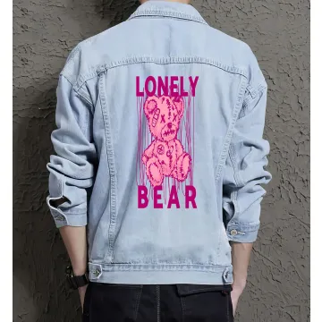 Teddy Bear Jean Jacket for Men – Gift for Teen Boys – Christmas Gift - Light Blue - Main View