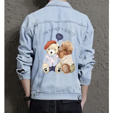 Teddy Can You Keep a Secret Jean Jacket for Men – Gift for Boyfriends – Christmas Gift - Light Blue - Main View