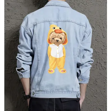 Teddy Duckset Jean Jacket for Men – Gift for Streetwear Fans – Christmas Gift - Light Blue - Main View
