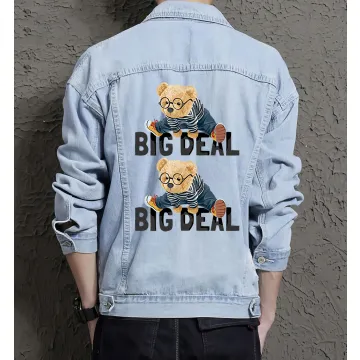 Teddy Jean Jacket for Men – Gift for Teen Boys – Christmas Gift - Light Blue - Main View