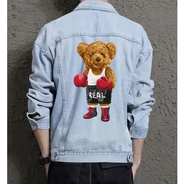 Teddy Real Boxing Jean Jacket for Men – Gift for Teen Boys – Christmas Gift - Light Blue - Main View