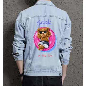 Teddy Soak in the Sun Jean Jacket for Men – Gift for Teen Boys – Holiday Gift - Light Blue - Main View