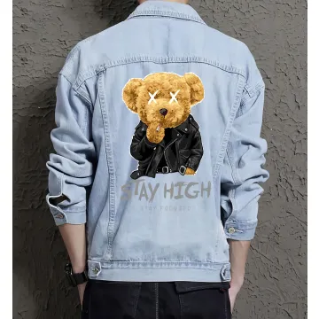 Teddy Stayhigh Jean Jacket for Men – Gift for Streetwear Fans – Birthday Present - Light Blue - Main View