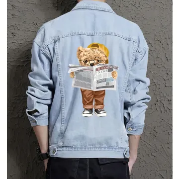 Teddy Withnews Jean Jacket for Men – Gift for Streetwear Fans – Christmas Gift - Light Blue - Main View