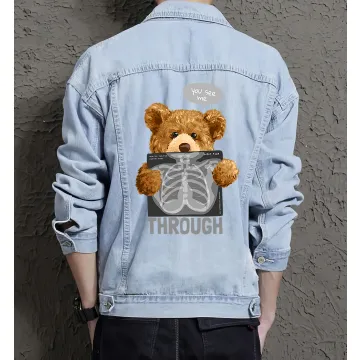 Teddy You See Methrough Jean Jacket for Men – Gift for Boyfriends – Christmas Gift - Light Blue - Main View