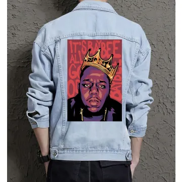 the Notorious Big Jean Jacket for Men – Gift for Music Fans – Birthday Present - Light Blue - Main View