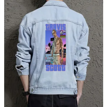 Travis Jean Jacket for Men – Gift for Music Fans – Christmas Gift - Light Blue - Main View
