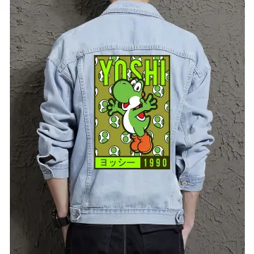 Yoshi Denim Jacket - Stylish Men's Outerwear - Gaming Gift - Birthday Present - Light Blue - Main View