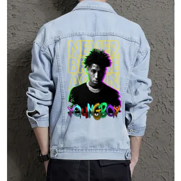 Young Boy Jean Jacket for Men – Gift for Streetwear Fans – Birthday Present - Light Blue - Main View