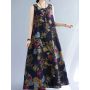 Women's Summer Maxi Dress – Loose Fit, Sleeveless, Floral Print Long Dress for Vacation or Casual Wear