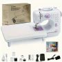 Portable Electric Sewing Machine - 12 Stitches, Automatic Winding, Extension Table & Kit | Beginner Friendly Home Crafting