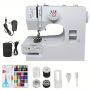 Electric Sewing Machine with 12 Built-in Stitches – Mini Portable with Foot Pedal & 42-Piece Sewing Kit | Beginner Friendly