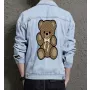 Bear Men's Casual Jean Coat - Gift for Brother on Classic Fit - School Wear Style for Back to School - Fashion-forward Men