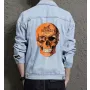 Skull Men's Casual Jean Coat - Gift for College Student on Regular Cut - Casual Hangouts Style for Graduation - Teenagers