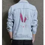 Bunny Rabbit Men's Denim Jacket - for Young Man - Urban Design for Casual Outings - Great Gift for Thank You Gift Millennials