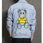 Bear Men's Denim Outerwear - Gift for Young Man on Contrast Stitching - Street Style Style for Birthday - Trend Followers