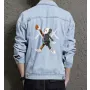 Kaw Men's Jean Jacket - for Young Man - Urban Design for Casual Meetups - Great Gift for Holiday Season Fashion Fans