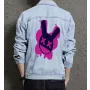 Bunny Rabbit Men's Jean Jacket - Gift for Young Man on Simple Style - Shopping Days Style for Father's Day - Streetwear Enthusiasts