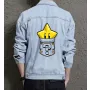 Men's Jean Jacket - Retro Star Theme - Gift for Fans - Vintage Look - Christmas Present