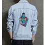 Men's Jean Jacket - Retro Sub Zero Theme - Gift for Gamers - Vintage Look - Christmas Present