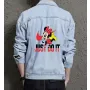 Just Do It Men's Modern Denim Jacket - for College Student - Vintage Style for Casual Outings - Great Gift for New Year Casual Dressers