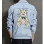 Bear Men's Relaxed Fit Jean Jacket - Gift for Graduate on Front Pockets - Casual Outings Style for Graduation - Teenagers