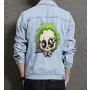 Beetlejuice Men's Relaxed Fit Jean Jacket - Gift for Graduate - Urban Design for Leisure Activities - New Year for Fashion Fans