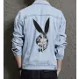 Bunny Rabbit Men's Relaxed Fit Jean Jacket - Perfect Present for Teenager - Everyday Style - for Casual Fridays - Just Because Gift