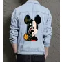 Mickey Men's Street Style Denim Jacket for Him - Chest Pockets with Casual Meetups - Gift Idea for Christmas Urban Men