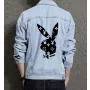 Bunny Rabbit Men's Street Style Denim Jacket - Gift Idea for Dad - Front Pockets for Street Style - Perfect for Holiday Season