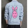 Bunny Rabbit Men's Street Style Denim Jacket - Gift Idea for Dad - Classic Fit for School Wear - Perfect for College Start