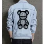 Bear Men's Urban Jean Jacket - for Young Man - Button Closure for Music Events - Great Gift for Birthday Trend Followers